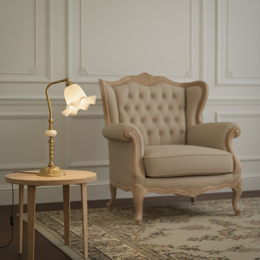 RoseLamp | Lampa Stołowa w Kształcie Kwiatu z Mosiądzu, Vintage Design