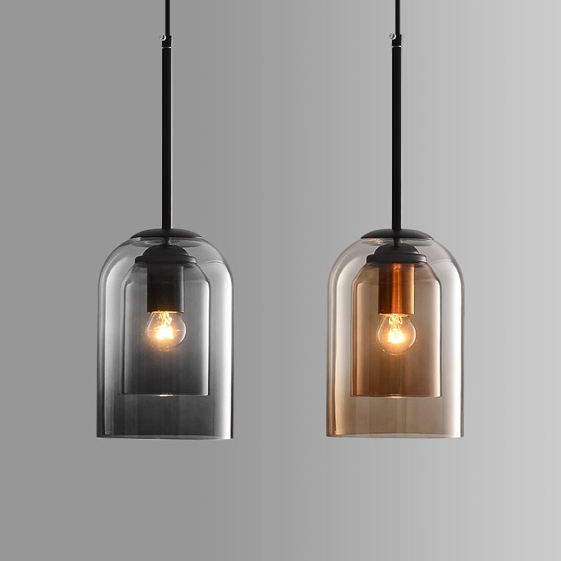 Mica Nowoczesna Lampa Wisząca z Podwójnym Szkłem