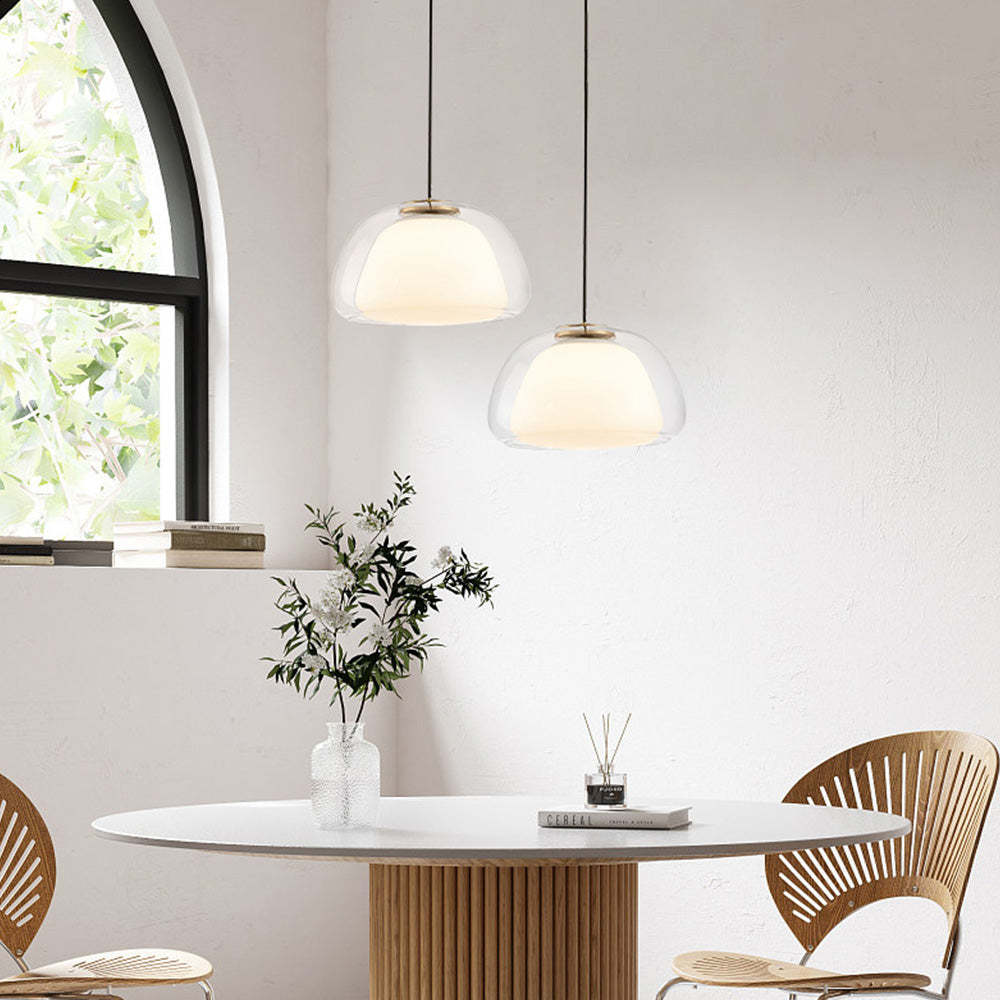 Nowoczesna lampa wisząca Jelly z mlecznego szkła