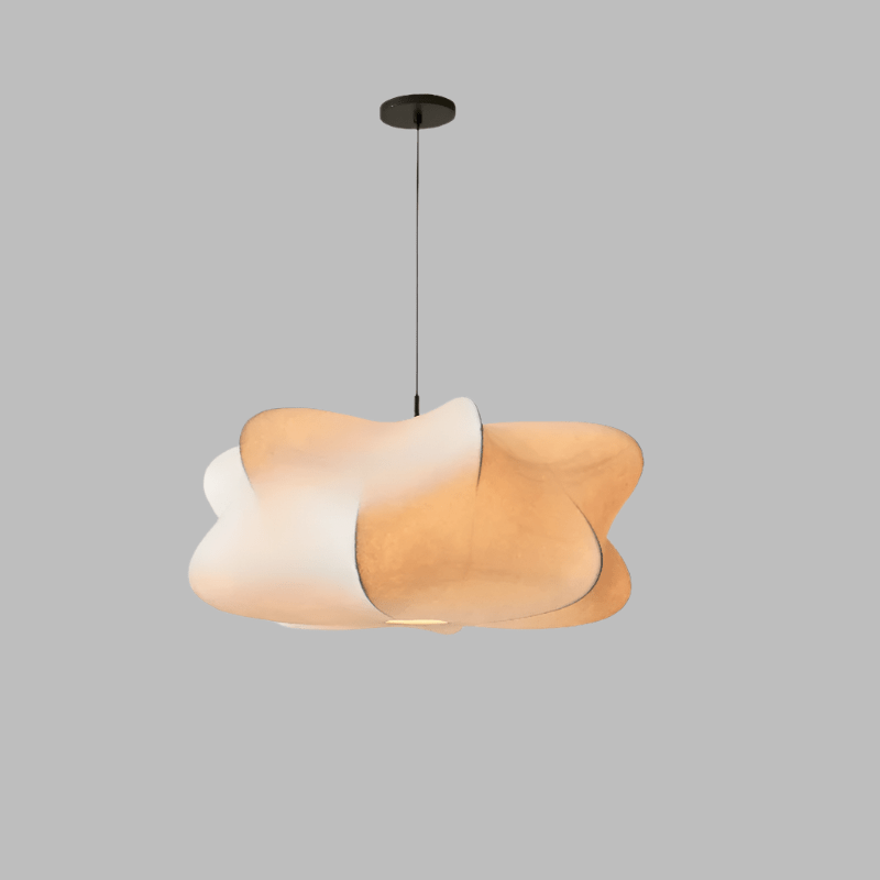 Japońska wisząca lampa z jedwabiu Wabi Sabi