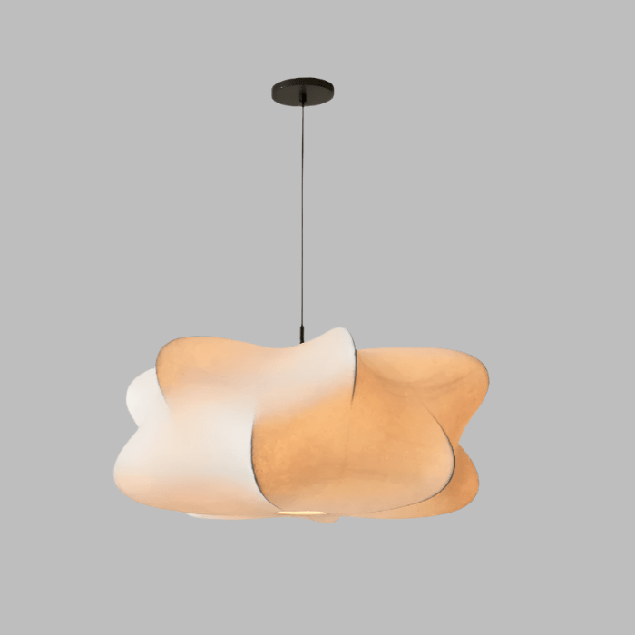 Japońska wisząca lampa z jedwabiu Wabi Sabi