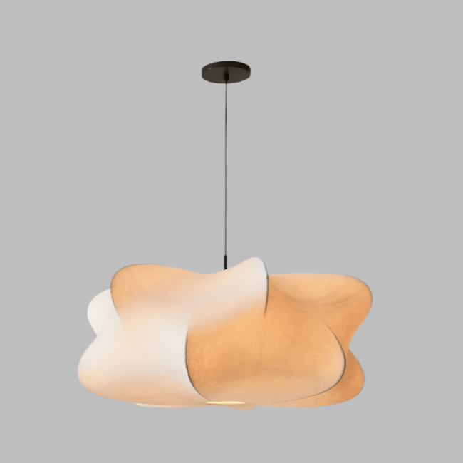 Japońska wisząca lampa z jedwabiu Wabi Sabi