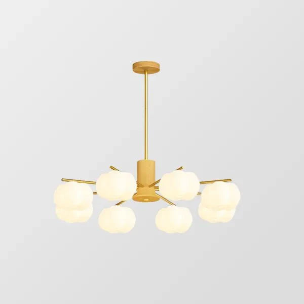 Kreatywna lampa sufitowa z drewna i bawełnianych kulek do salonu