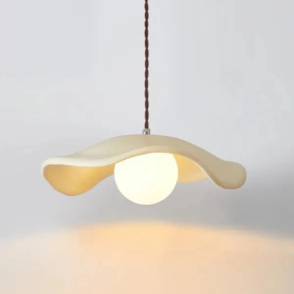 Kreatywna lampa wisząca do jadalni Wabi Sabi z liśćmi lotosu