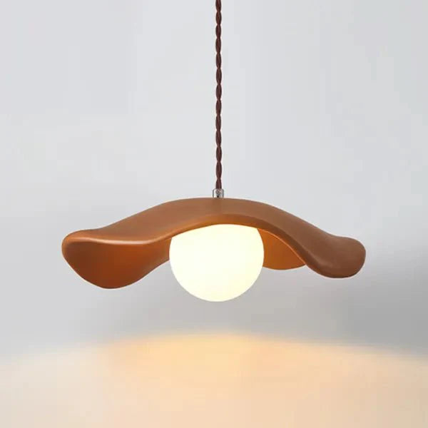 Kreatywna lampa wisząca do jadalni Wabi Sabi z liśćmi lotosu