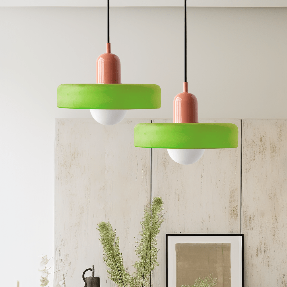 Lampa wisząca Bauhaus z kolorowego szkła