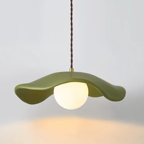 Kreatywna lampa wisząca do jadalni Wabi Sabi z liśćmi lotosu