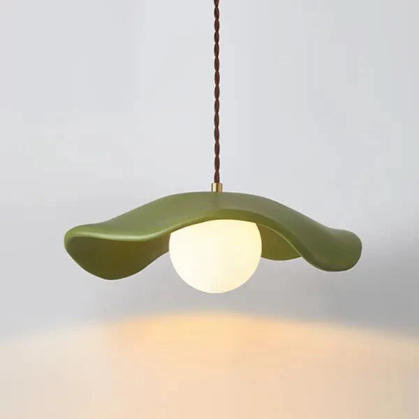 Kreatywna lampa wisząca do jadalni Wabi Sabi z liśćmi lotosu