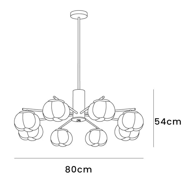 Kreatywna lampa sufitowa z drewna i bawełnianych kulek do salonu