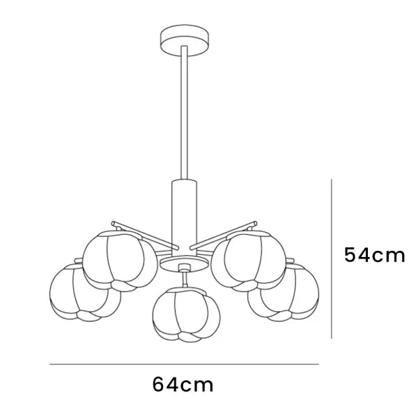 Kreatywna lampa sufitowa z drewna i bawełnianych kulek do salonu