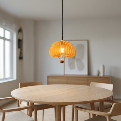 Regulowana Lampa Wisząca Dynia | Metal i Drewno, Vintage Design