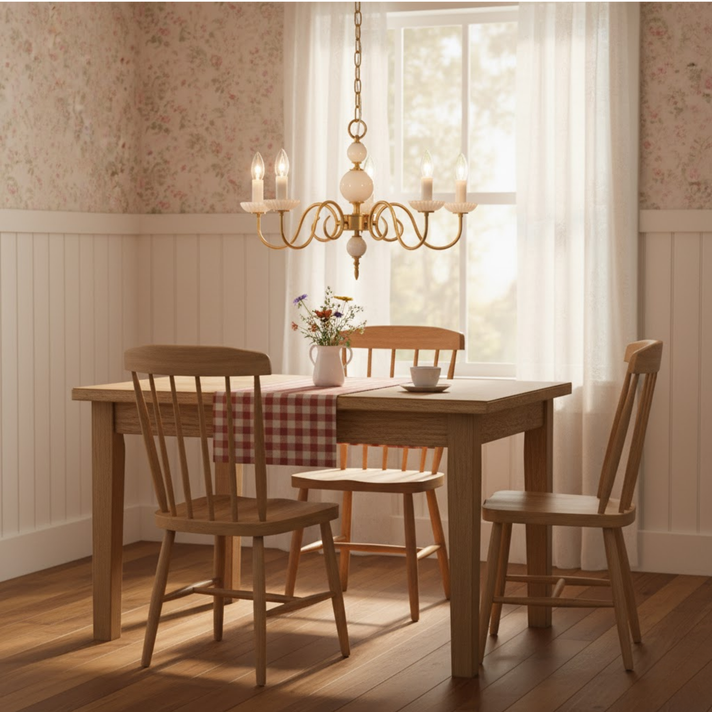 Złoty szklany żyrandol – Amerykański styl retro, mosiężna lampa sufitowa do sypialni