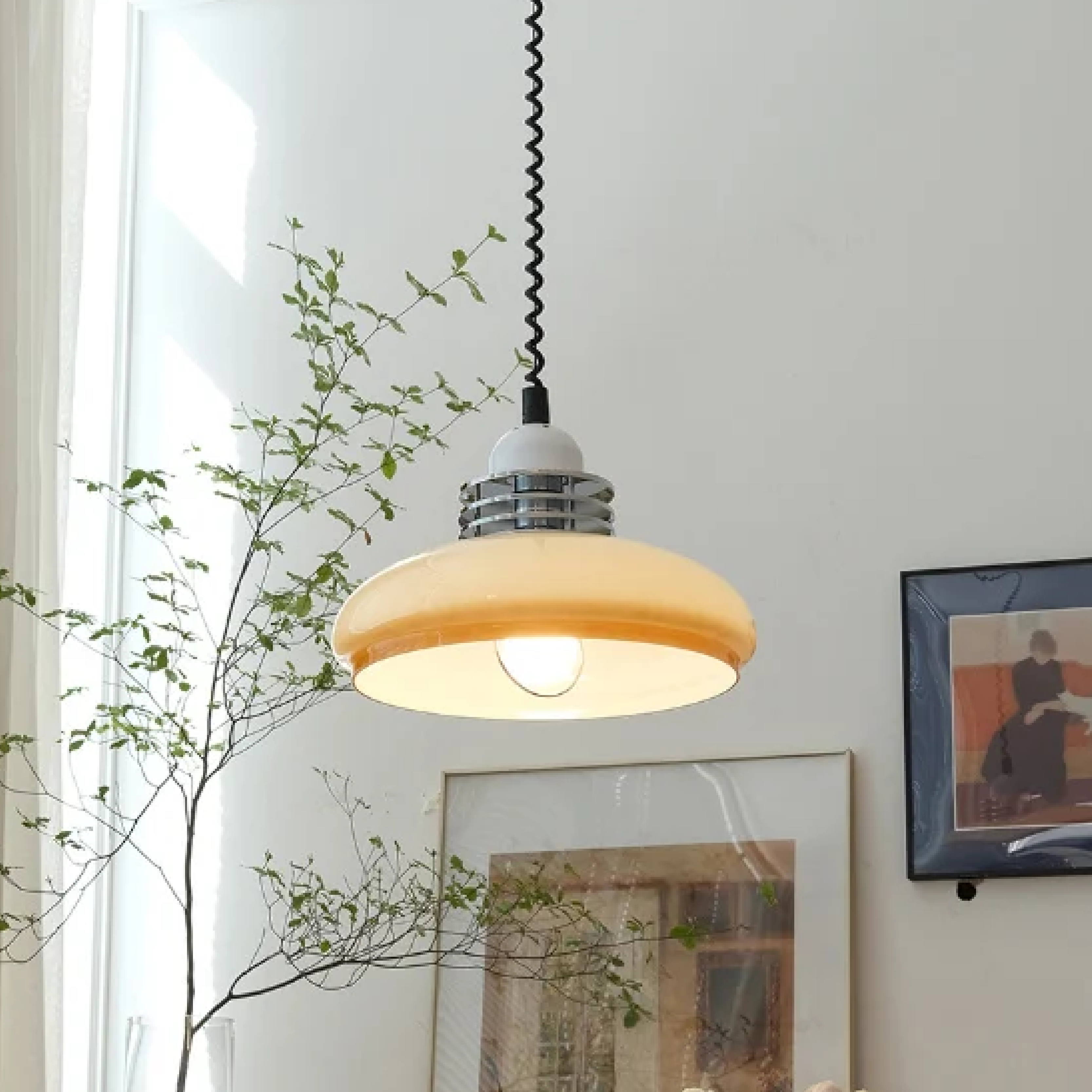 Szklana Lampa Wisząca Bauhaus
