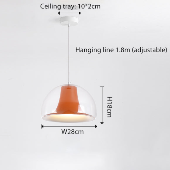 Półokrągła lampa wisząca z meduzy ze szkła