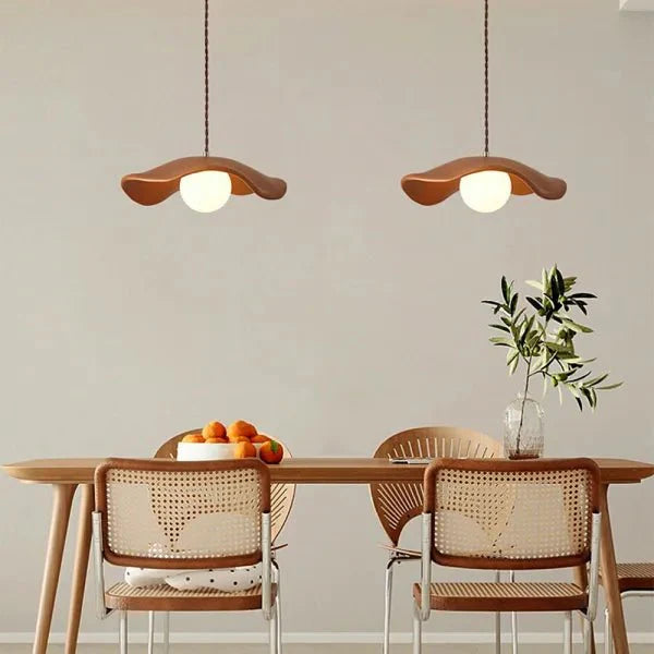Kreatywna lampa wisząca do jadalni Wabi Sabi z liśćmi lotosu