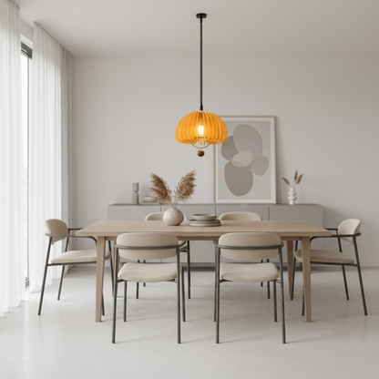 Regulowana Lampa Wisząca Dynia | Metal i Drewno, Vintage Design