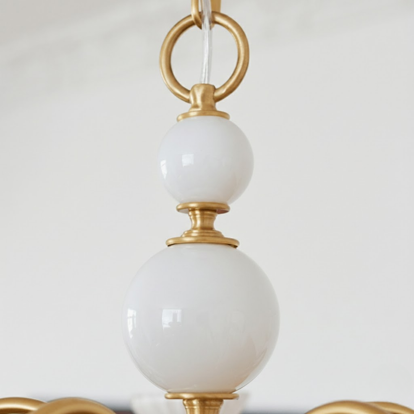 Złoty szklany żyrandol – Amerykański styl retro, mosiężna lampa sufitowa do sypialni