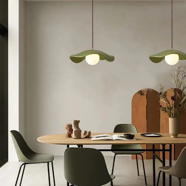 Kreatywna lampa wisząca do jadalni Wabi Sabi z liśćmi lotosu