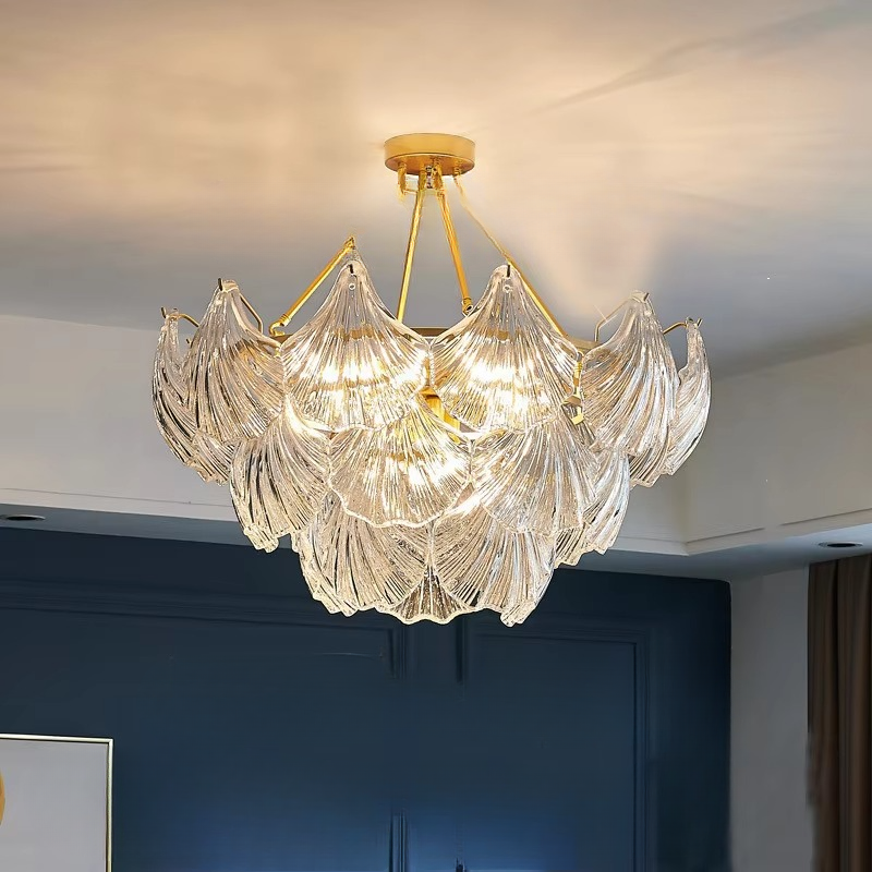 Polerowana miękka lampa wisząca ze skorupy