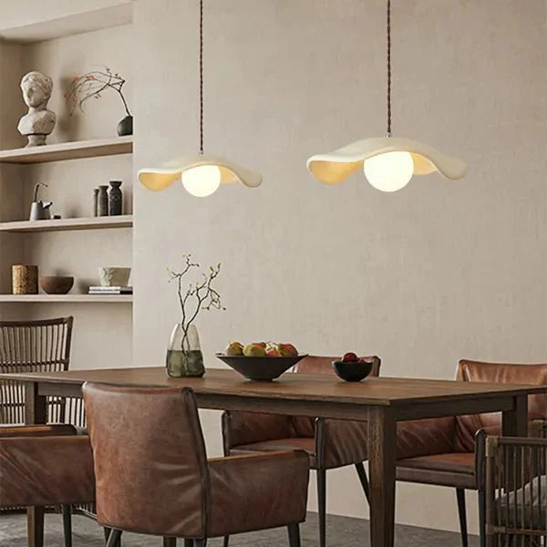 Kreatywna lampa wisząca do jadalni Wabi Sabi z liśćmi lotosu