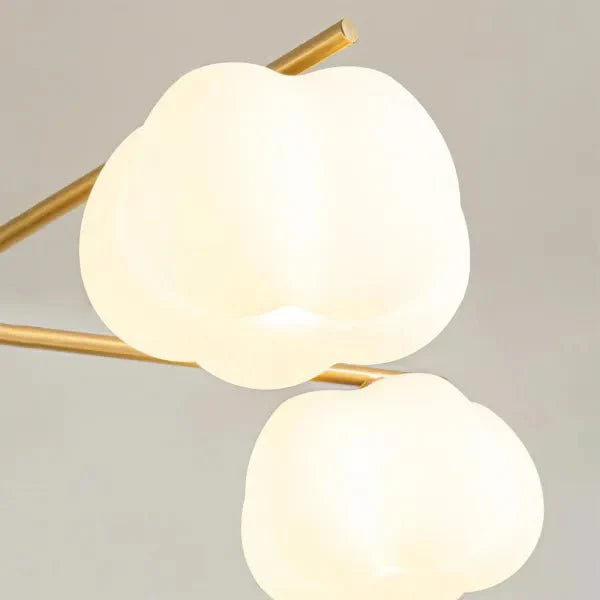 Kreatywna lampa sufitowa z drewna i bawełnianych kulek do salonu