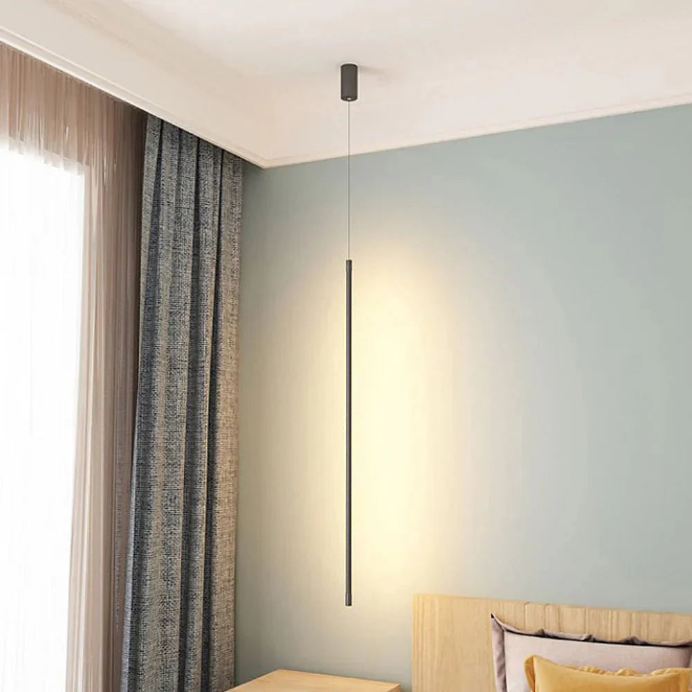 Minimalistyczna Długa Lampa Wisząca LED Aluminiowa