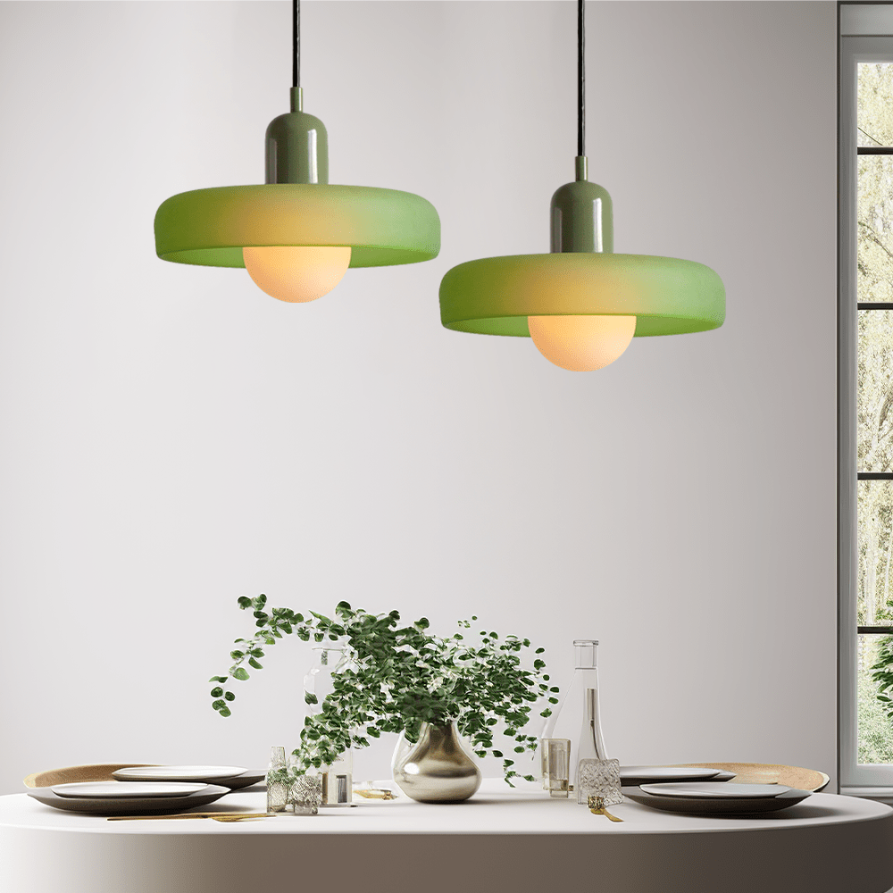 Lampa wisząca Bauhaus z kolorowego szkła