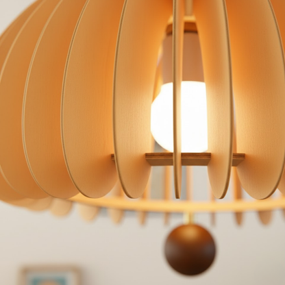 Regulowana Lampa Wisząca Dynia | Metal i Drewno, Vintage Design