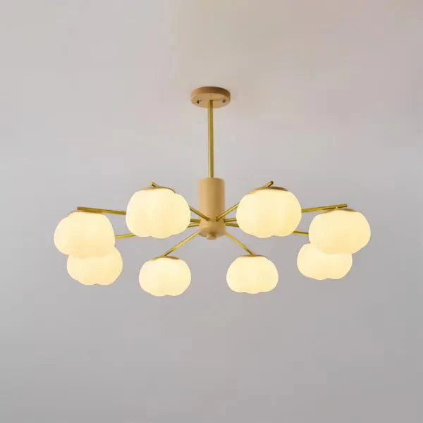 Kreatywna lampa sufitowa z drewna i bawełnianych kulek do salonu