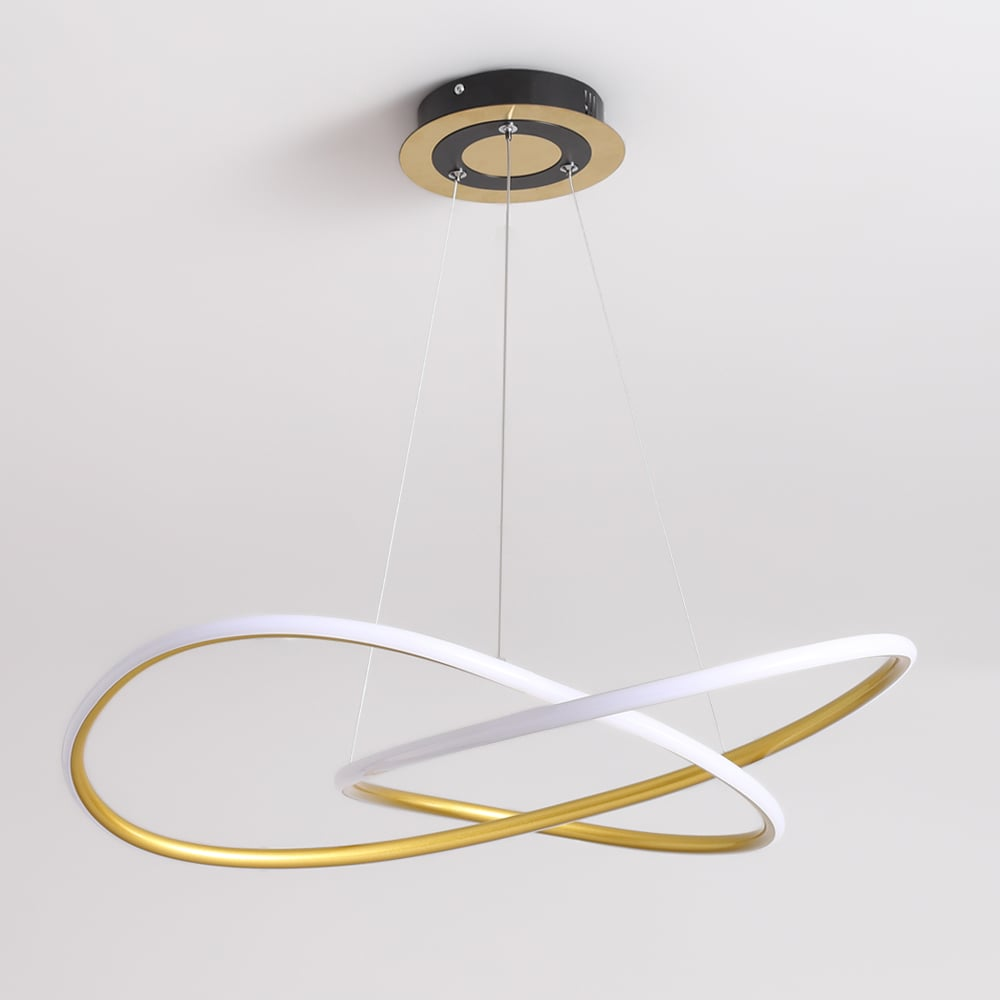 Minimalistyczna Złota Lampa Wisząca LED w Kształcie Okręgu