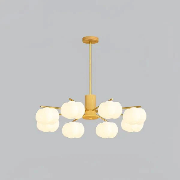 Kreatywna lampa sufitowa z drewna i bawełnianych kulek do salonu