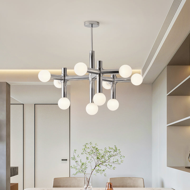Stropná lampa s guľovým lustrom v škandinávskom štýle