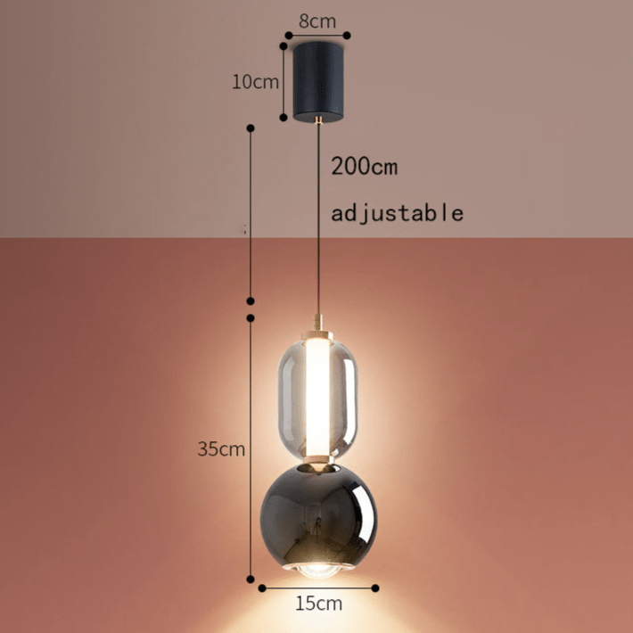 Nordycka designerska lampa wisząca z żelaznego szkła