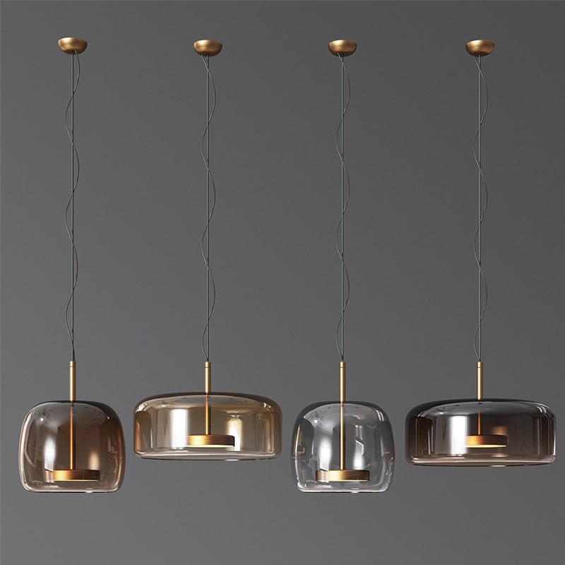 Szklana lampa wisząca w stylu hotelowym