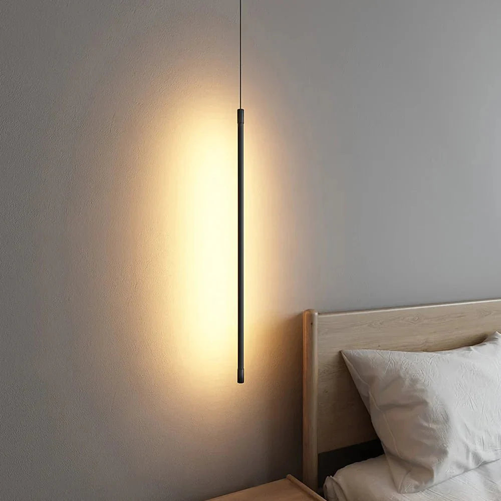 Minimalistyczna Długa Lampa Wisząca LED Aluminiowa