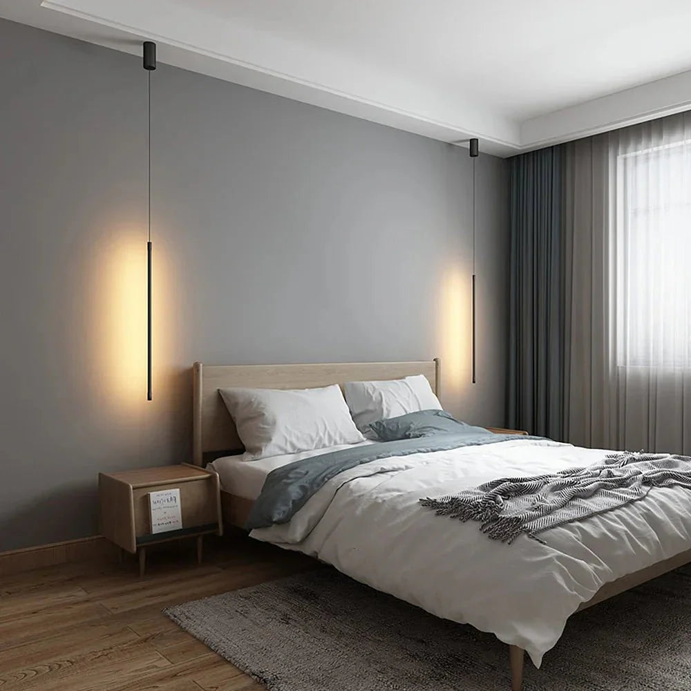 Minimalistyczna Długa Lampa Wisząca LED Aluminiowa