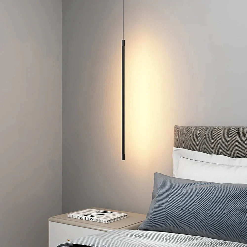 Minimalistyczna Długa Lampa Wisząca LED Aluminiowa