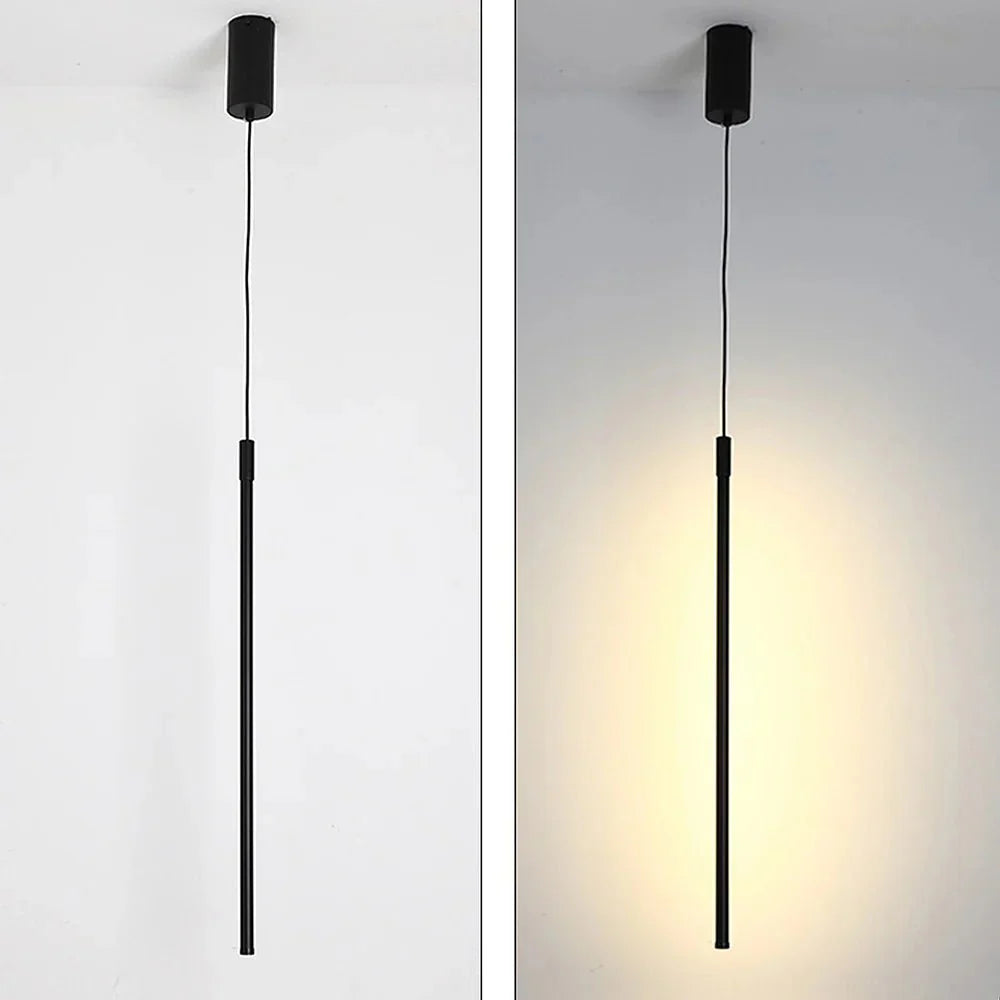 Minimalistyczna Długa Lampa Wisząca LED Aluminiowa