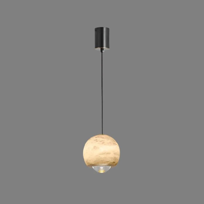 Nordycka Lampa Wisząca Kula z Marmuru Alabastrowego