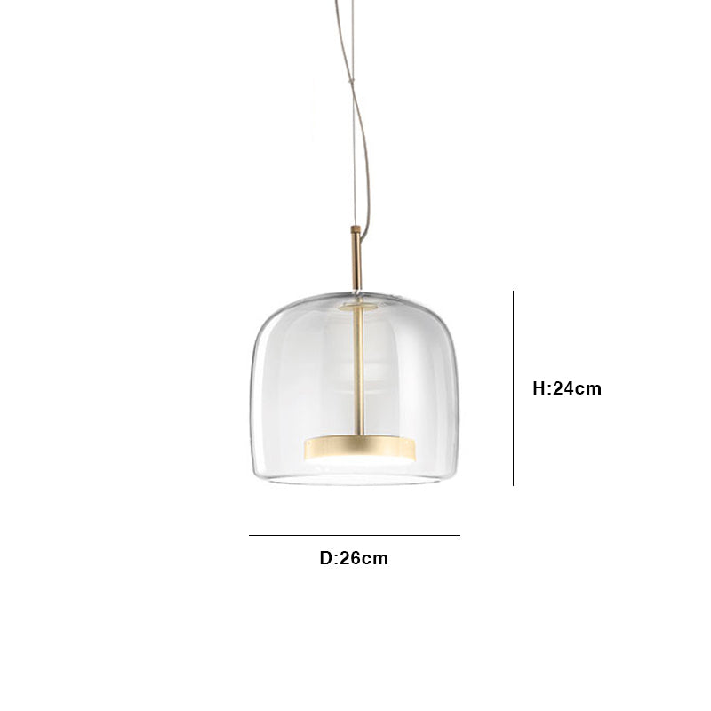 Szklana lampa wisząca w stylu hotelowym