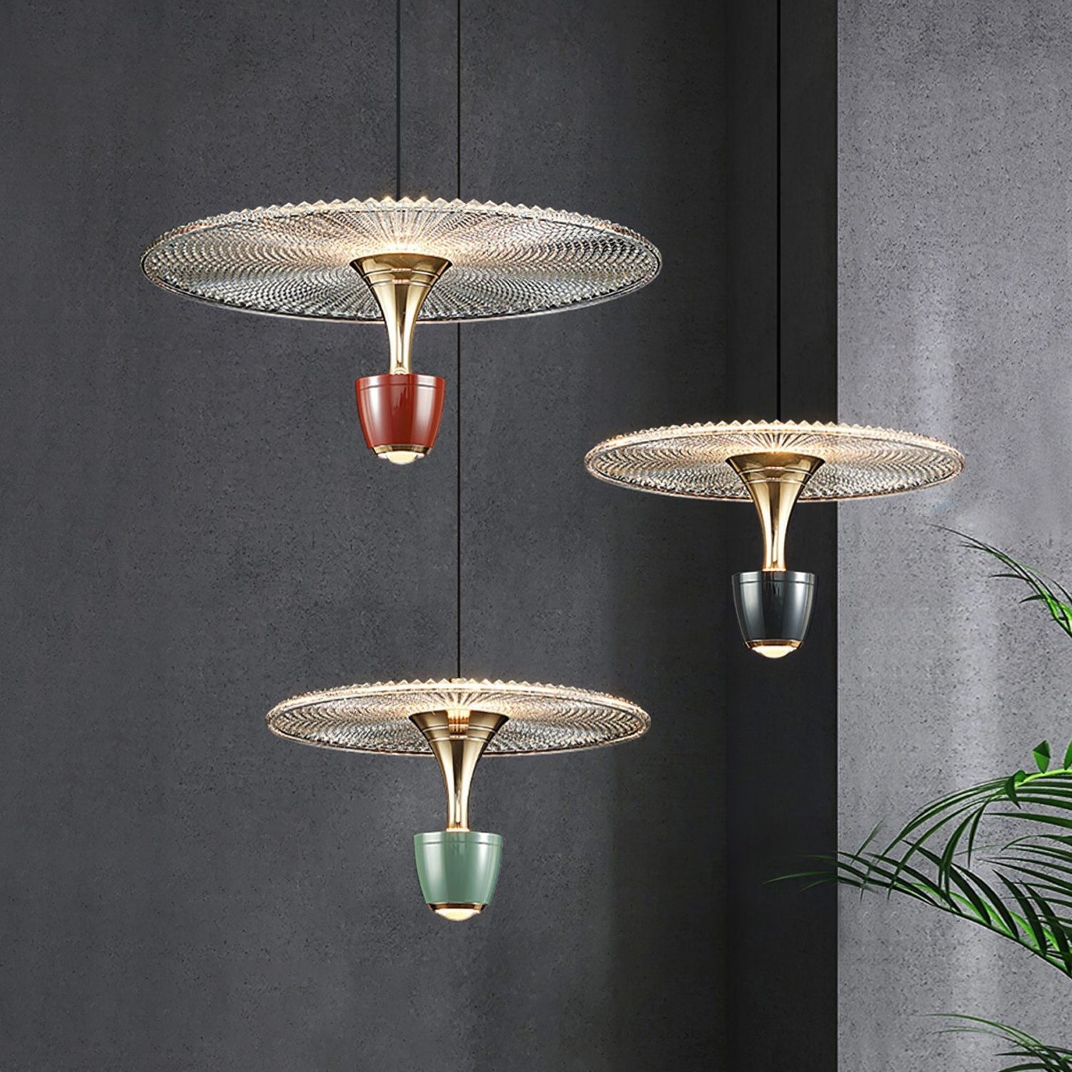 Nowoczesna Lampa Wisząca LED w Kształcie Dysku