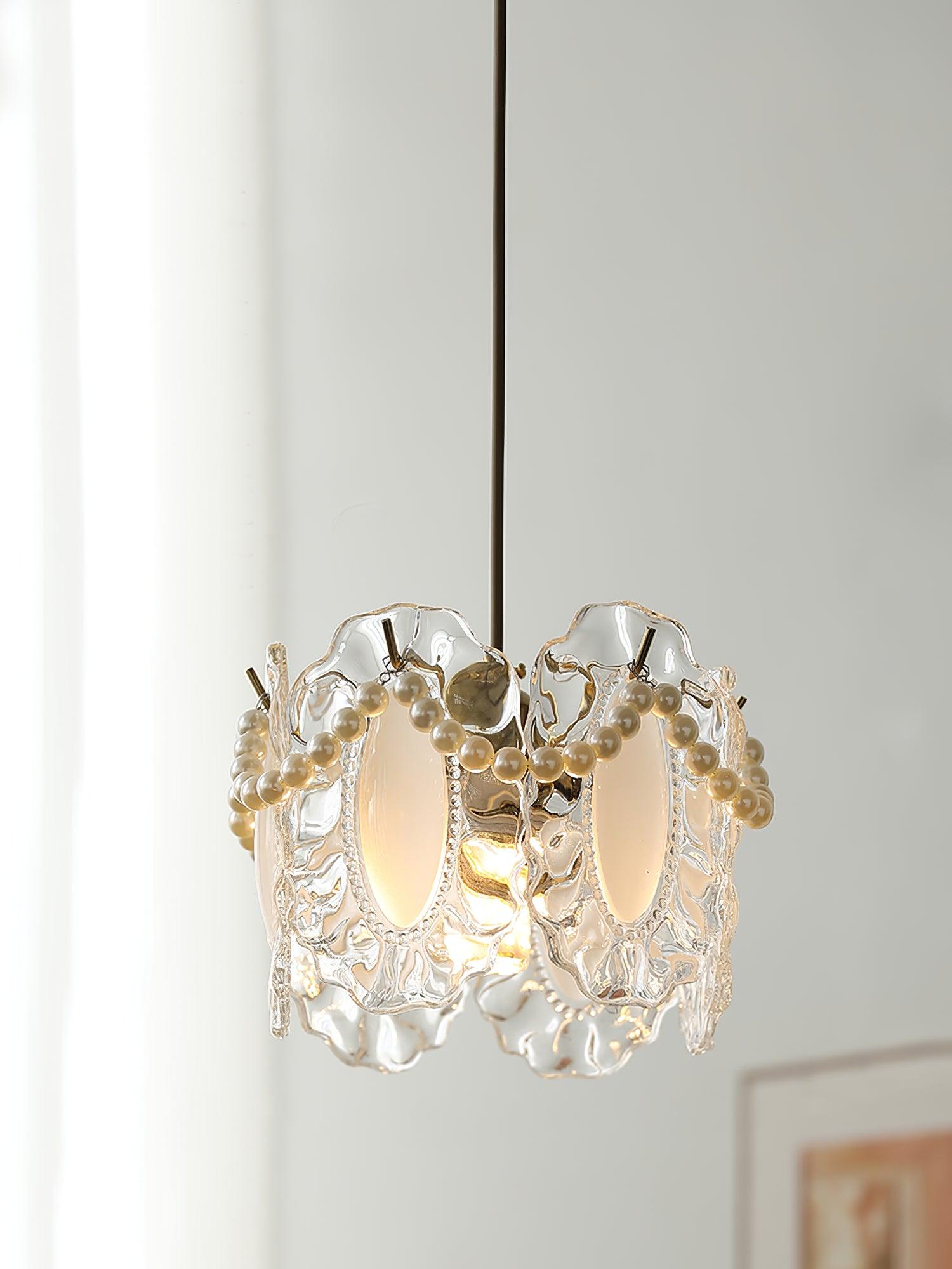 Szklana Lampa Wisząca Kwiaty
