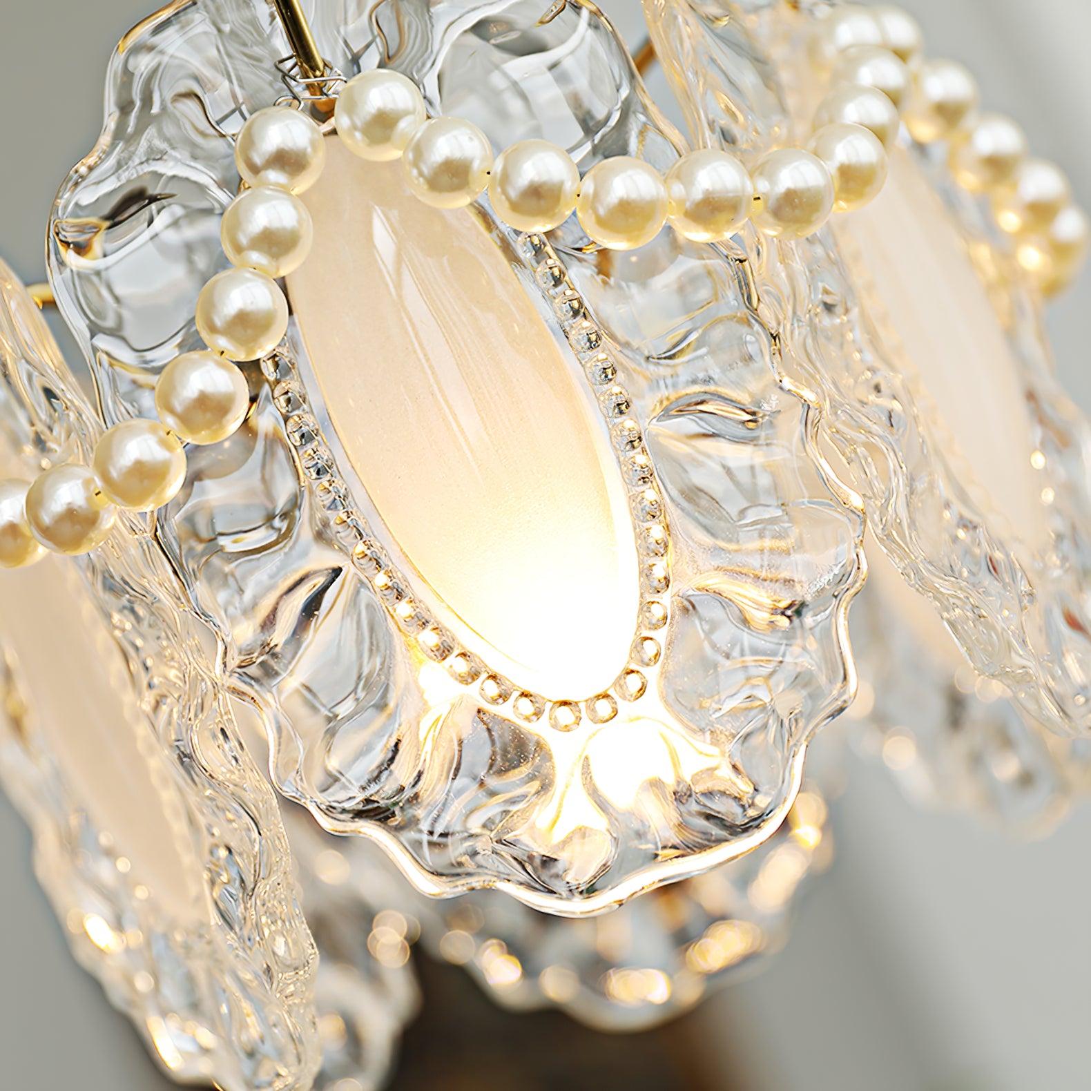 Szklana Lampa Wisząca Kwiaty