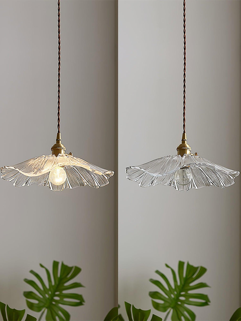 Szklana lampa wisząca z kwiatami - stylowe oświetlenie do Twojego domu