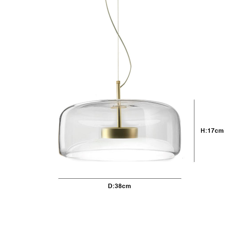 Szklana lampa wisząca w stylu hotelowym