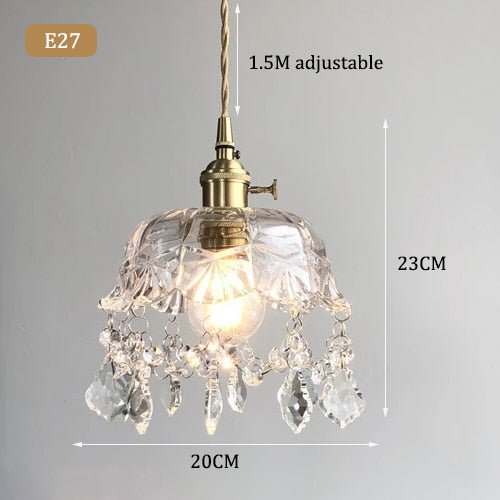 Raysis - Szklana kryształowa lampa wisząca transparentna