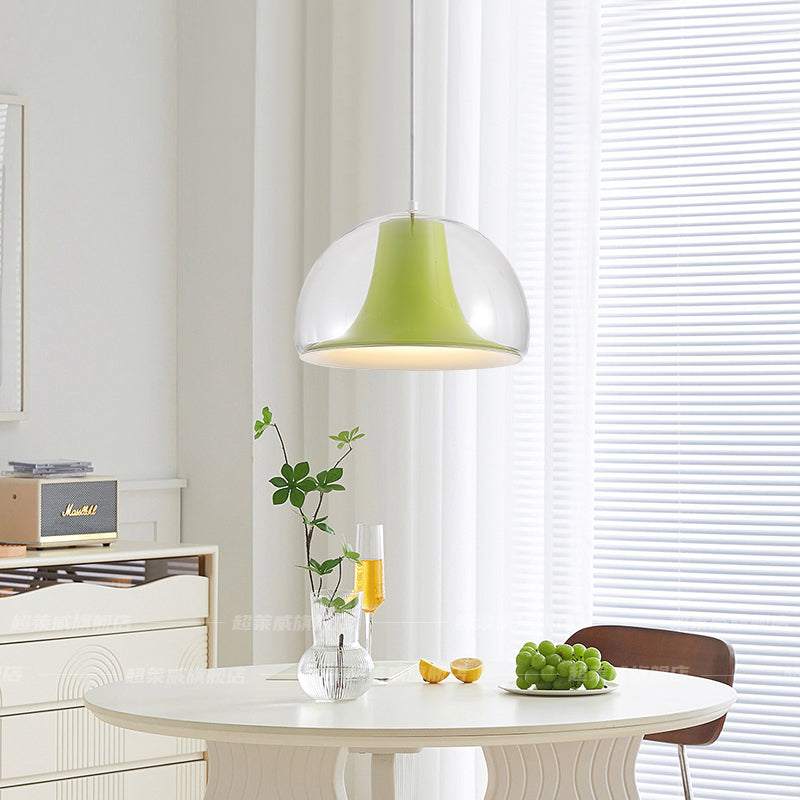 Półokrągła lampa wisząca z meduzy ze szkła