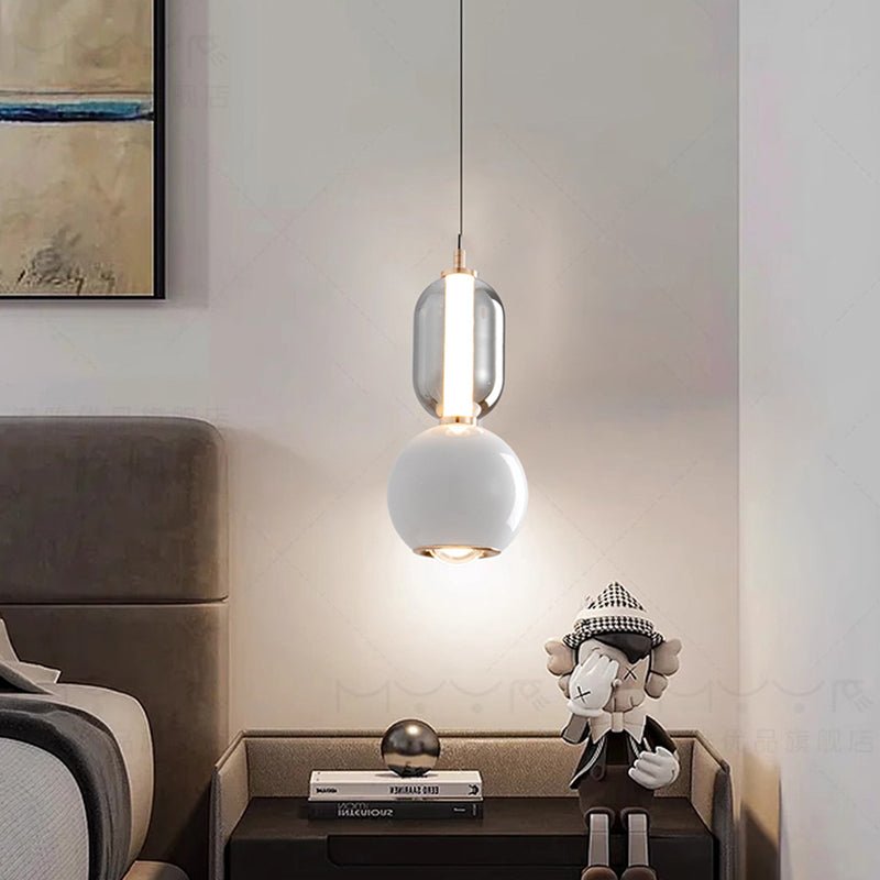 Nordycka designerska lampa wisząca z żelaznego szkła