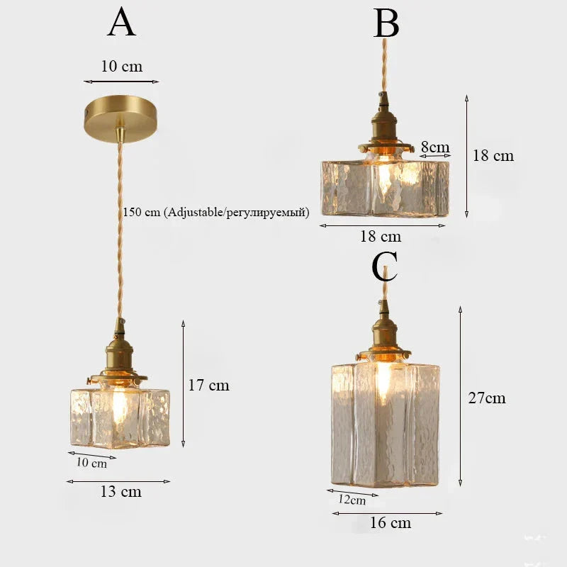 Fatima - Nowoczesna Szklana Lampa Wisząca w Stylu Retro