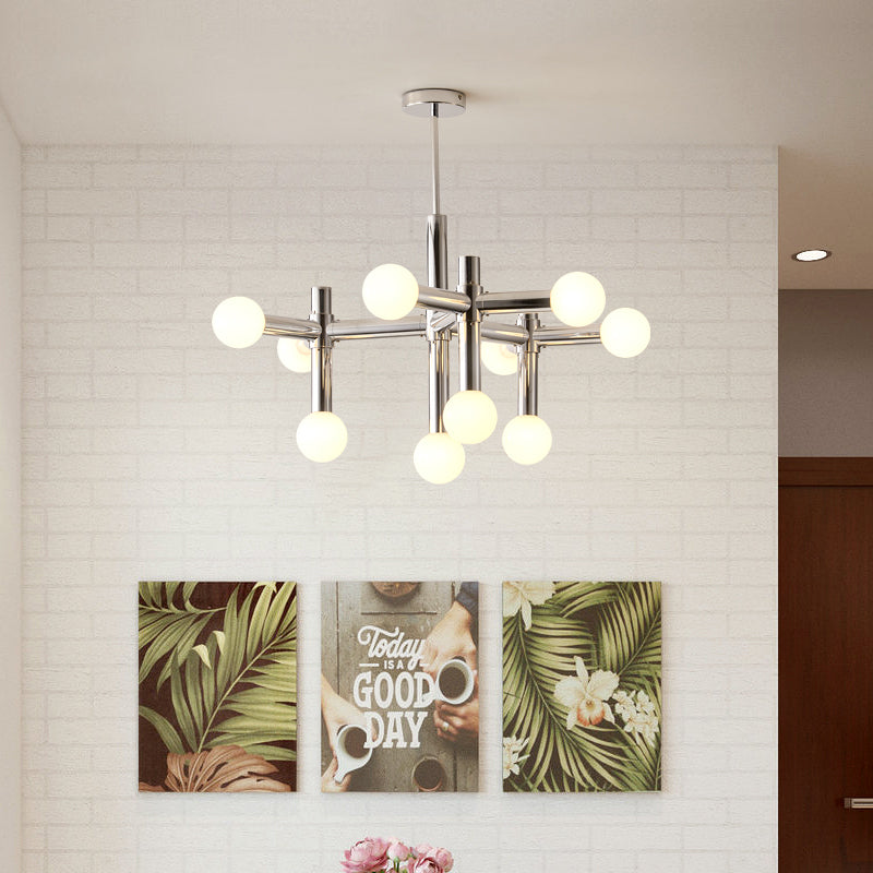 Stropná lampa s guľovým lustrom v škandinávskom štýle